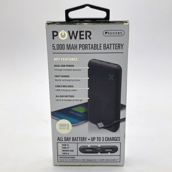 Sentry 5000 mAh Portable Power Bank With Dual USB Ports & Fast Charging Capabili - Picture 3 of 8